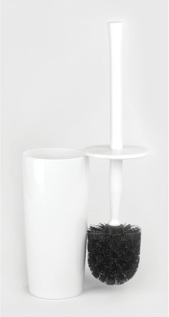 mDesign Slim Plastic Toilet Bowl Brush and Holder Set, Modern Compact Storage - Image 7