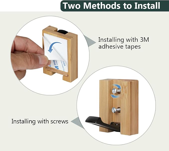 JSVER Wooden Wall Hooks Wall Mounted Wall Hooks, Single Organizer Hook Rack - Image 7