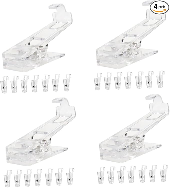 VILLCASE 32pcs -Skid Clothes Hanger Clips Multi-Functional Transparent Clips by VILLCASE