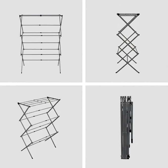 Drying Racks 3 Tier Expandable Clothes Airer Collapsible Clothes Drying Rack - Image 3