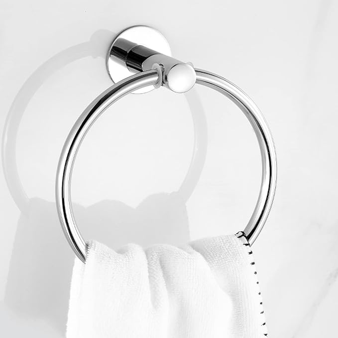 Stainless Steel Bathroom Towel Bar, Wall Mount Towels Storage Holder, Round by Unknown