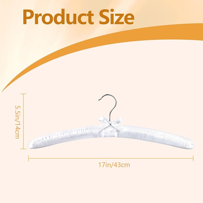 10 Pack Satin Padded Hangers, 17 Inch Large Anti Slip Cushioned Hanger - Image 2