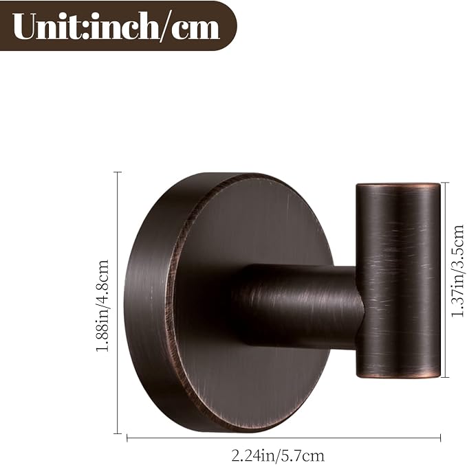BigBig Home Bronze Towel Hooks, Bathroom Robe Hook Oil Rubbed, Bath Farmhouse - Image 4