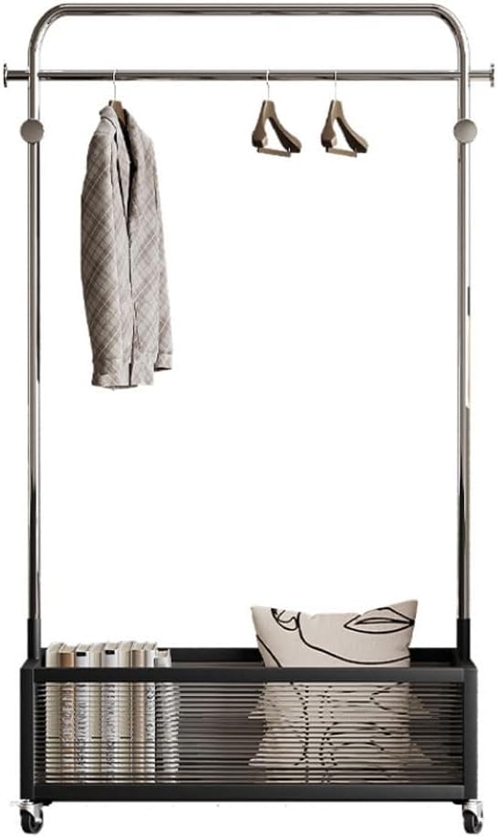 Coat Rack Freestanding Simple Movable Floor-Standing Clothes Hanger Bedroom by Unknown