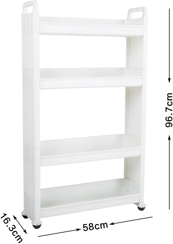 BAOYOUNI Slim Storage Cart Between Washer Dryer Cabinet Rolling Shelf Slide Out - Image 7