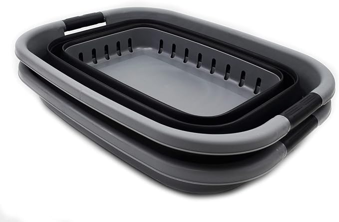 SAMMART 37L Collapsible Plastic Laundry Basket - Image 2