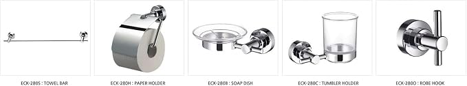 ECKOREA® Polished Chrome Robe & Towel Hook ECK-280O, Durable Zinc Alloy - Image 5