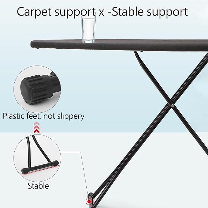 Deluxe Ironing Board with Heat-Resistant Cover & Thick Felt Pad, Foldable - Image 8