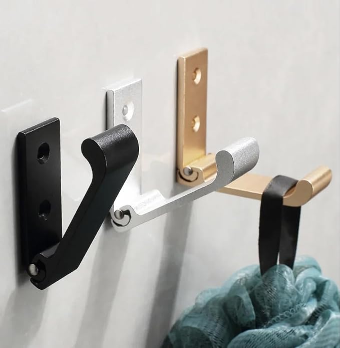 BetterJonny 6 Pcs Folding Coat Hooks, Heavy Duty Foldable Hooks Wall Mounted - Image 3