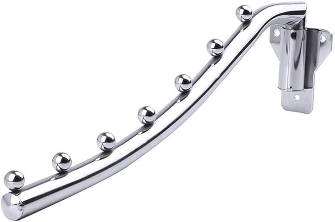 Space Saving Wall Mounted Clothes Rack, Stainless Steel, 7 Hooks, 40 CM by WFCKPQF