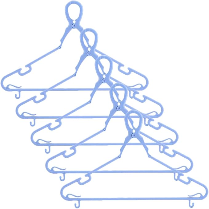 5pcs Heavy Duty Plastic Coat Hangers Windproof Clothes Drying Rack by Unknown