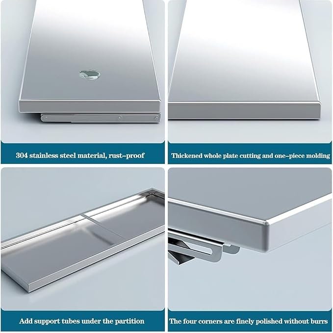 Wall Mounted Folding Table Stainless Steel Laundry Floating Desk Fold Down Wall - Image 6