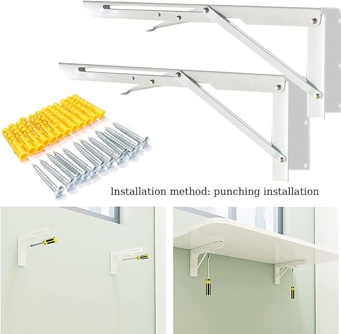 Laundry Folding Table, Wood Wall Mounted Table, Bracket Heavy Duty Stable - Image 7