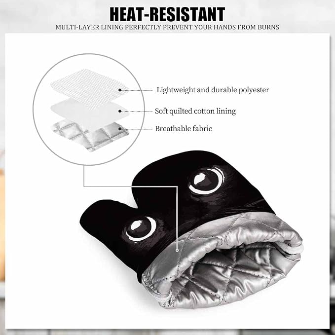 Mxocom Black Cat Oven Mitt and Pot Holder - Image 5