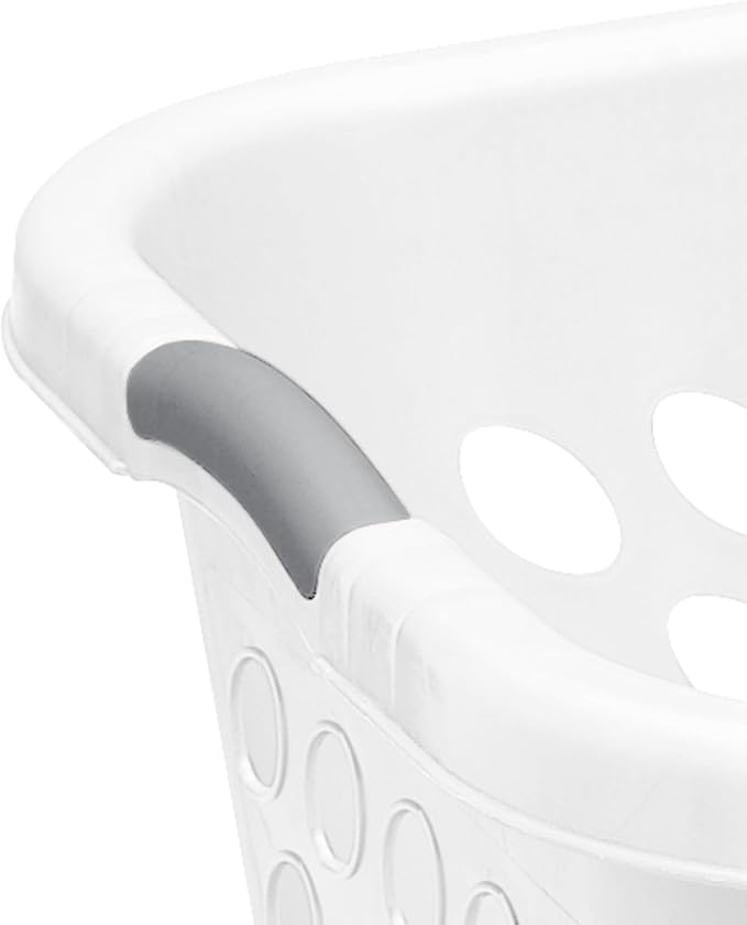 1.5 Storage Bushel Square Laundry Basket Plastic, Laundry Hamper White - Image 7