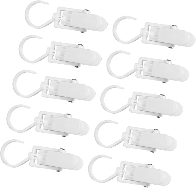 10pcs Clothes Pins Clips with Hook, Rotatable Strong Load Bearing Clothes Line - Image 7