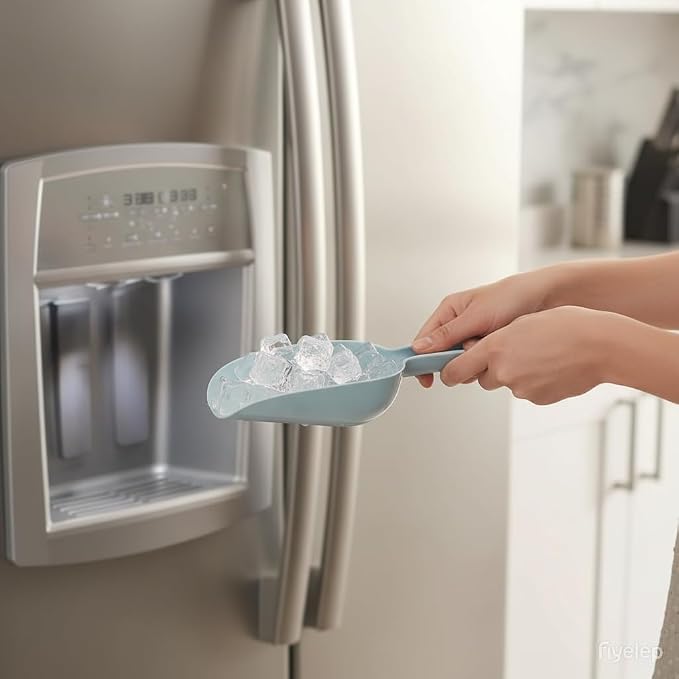 Nesting Kitchen Scoops for Ice Cubes Set of 4, Flour & Coffee Beans, Plastic - Image 4