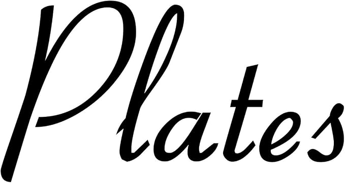 Plates 3.75w x 2h Label | Kitchen Pantry Organization | Die Cut Vinyl Decal | by MinglewoodTrading