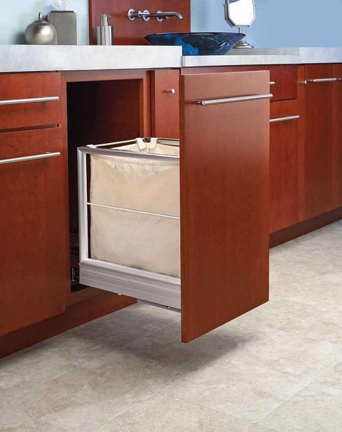 REV-A-SHELF Aluminum Bottom-Mount Canvas Hamper - Image 4