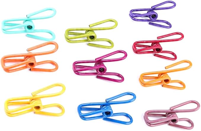 Amosfun 32pcs Multi-Purpose Colorful Utility Clips Steel Wire Clothesline Clips - Image 5