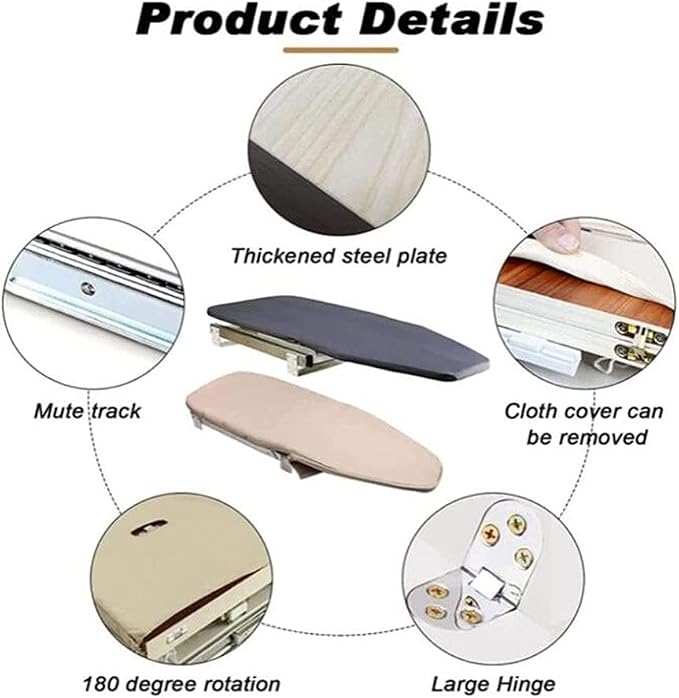 Ironing Boards Retractable Pull Out Ironing Board Closet Sliding Out Swivel - Image 6
