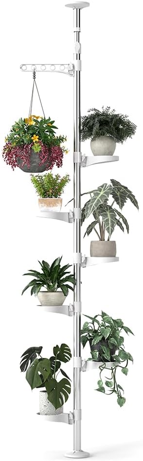 Hershii 7-Layer Tension Pole Plant Stand Indoor Decorative Display Rack Stands by FineLivingStartingwithaHome
