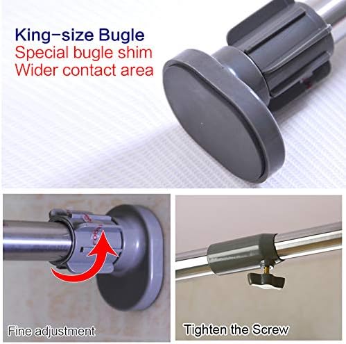 BAOYOUNI Adjustable Shower Window Curtain Tension Rod Oval Head Decorative - Image 8