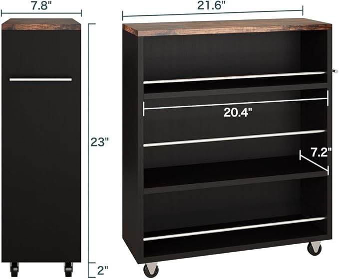 ALBAD Slim Rolling Cart, 4-Tier Storage Cart - Image 3