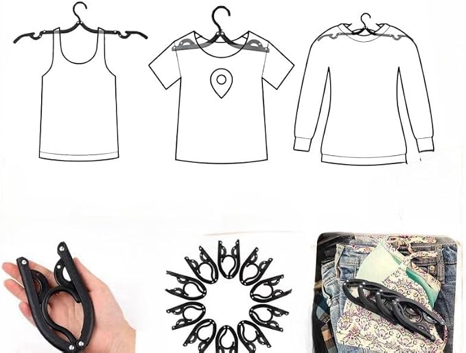 40Pcs FoldableTravel Hangers Space Saving Portable Folding Coat Hangers Travel - Image 3