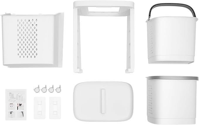 2 Tier Plastic Laundry Hamper, Removable Household Bathroom Clothes Storage - Image 9