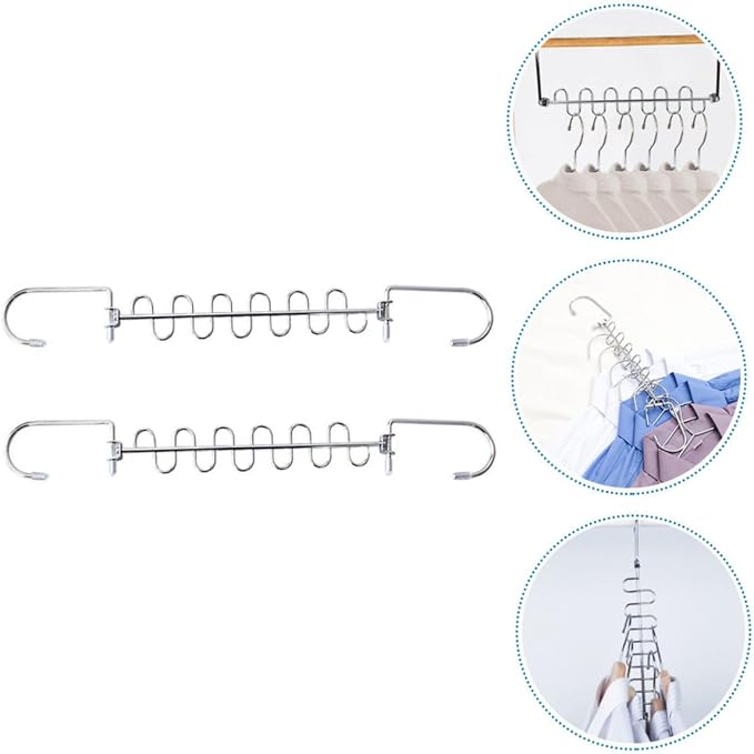 Cabilock 2pcs Multi Hole Clothes Drying Rack Clothes Hangers - Image 7