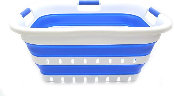 SAMMART 41L Collapsible 3 Handled Plastic Laundry Basket by SAMMART