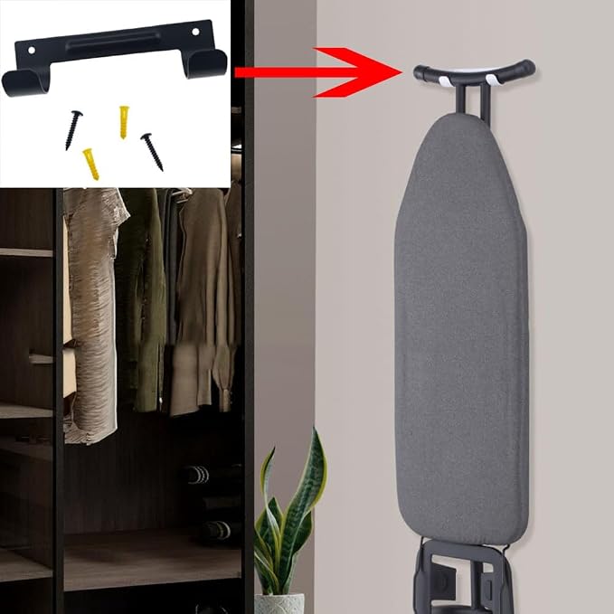 QAZXCDEW-Ironing Board Holder Wall Mount Ironing Board Holder, t Leg Iron Board - Image 3