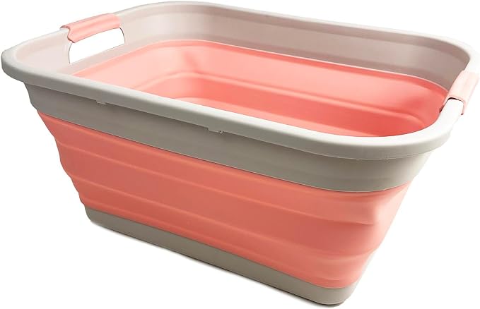 SAMMART 41L Collapsible Plastic Laundry Basket-Foldable Pop Up Storage - Image 4