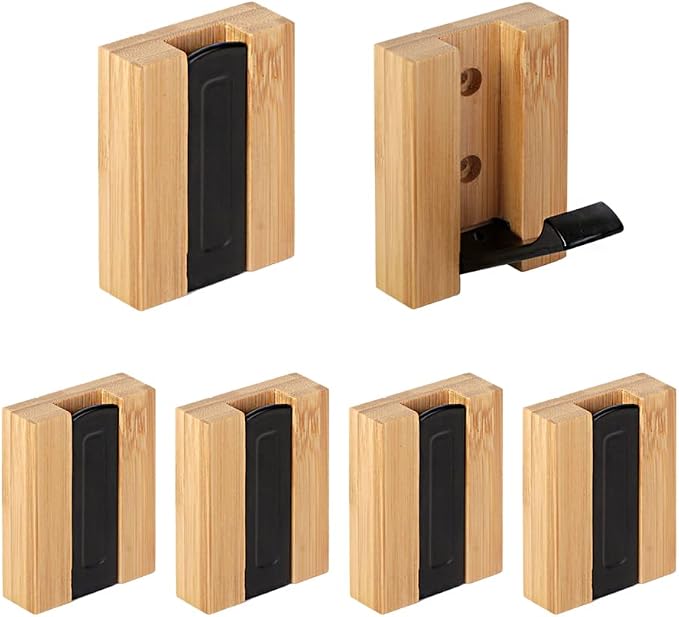 JSVER Wooden Wall Hooks Wall Mounted Wall Hooks, Single Organizer Hook Rack by JSVER