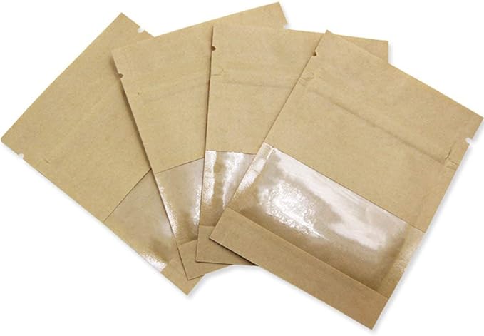 PABCK 500 Pack 3.5x5.1inch Clear WindowBrown Kraft Paper - Image 4