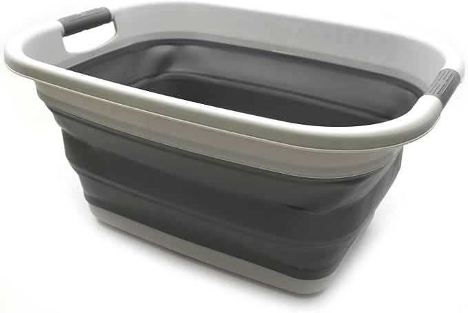 SAMMART 31L Collapsible Plastic Laundry Basket-Foldable Pop Up Storage by SAMMART