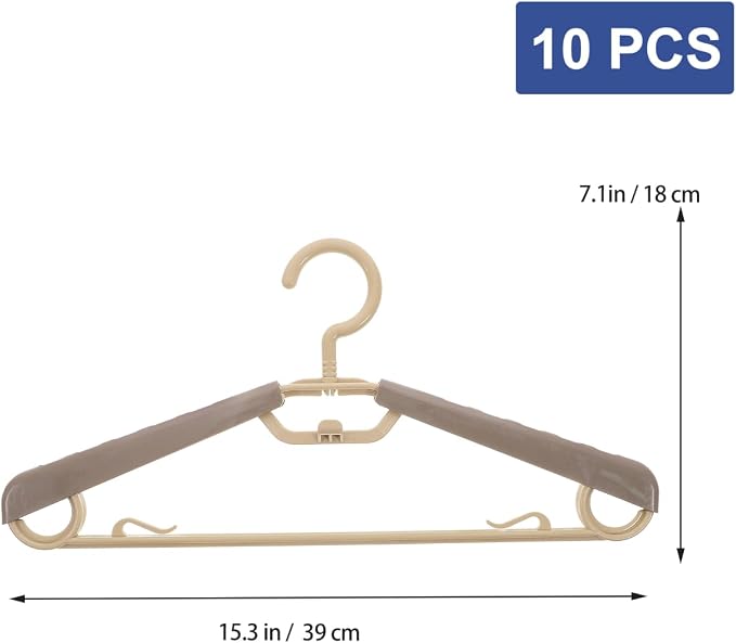 Zerodeko Adjustable Clothes Rack 10-Pack Heavy Duty Extra Wide Plastic Pants - Image 3