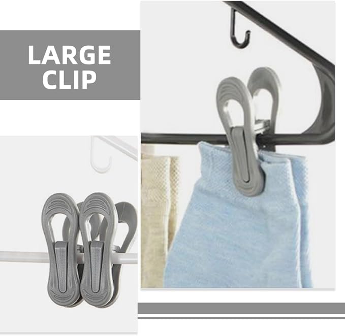 Large Capacity Hanger Clips 30 Pack Plastic Clothesline Clips - Image 3