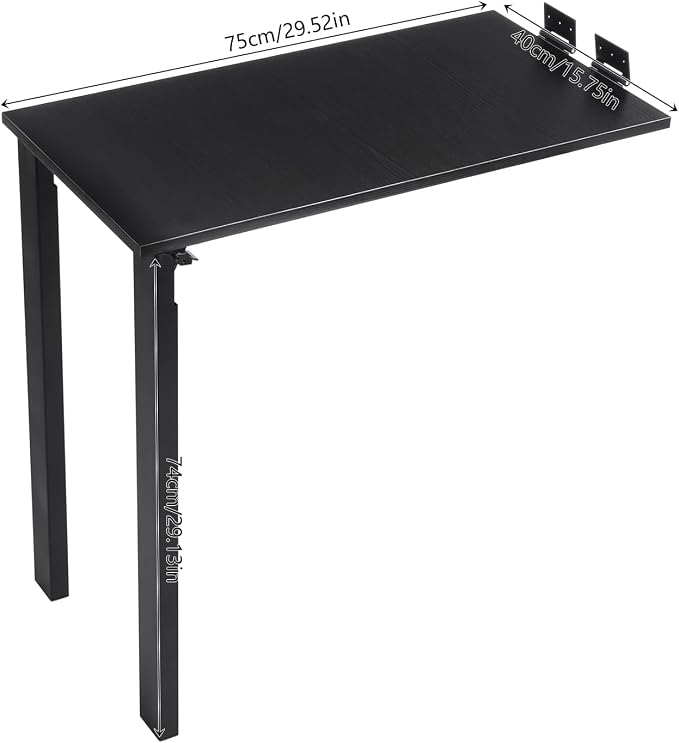 Wall Mounted Folding Table, Wooden Folding Laundry Table - Image 2