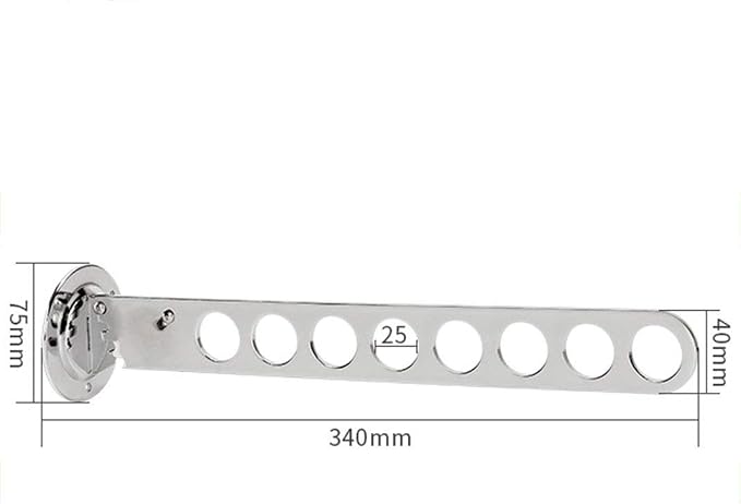 Clothes Rack Hanger Stainless Steel, Folding Coat Hanger, 8 Hook Wall Mounted - Image 2
