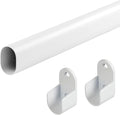 Oval Closet Rod for Hanging Clothes 18 to 52 Inch Adjustable by VIOREMOS