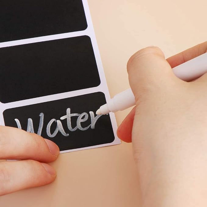 Chalkboard Sticker Label Black Rectangle Coding Roll Labels 300 Pcs Removable - Image 4