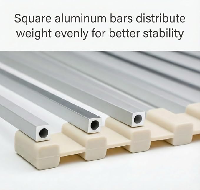 Roll Up Dish Drying Rack Over Sink, Square Aluminum Bar, Rust Resistant - Image 5