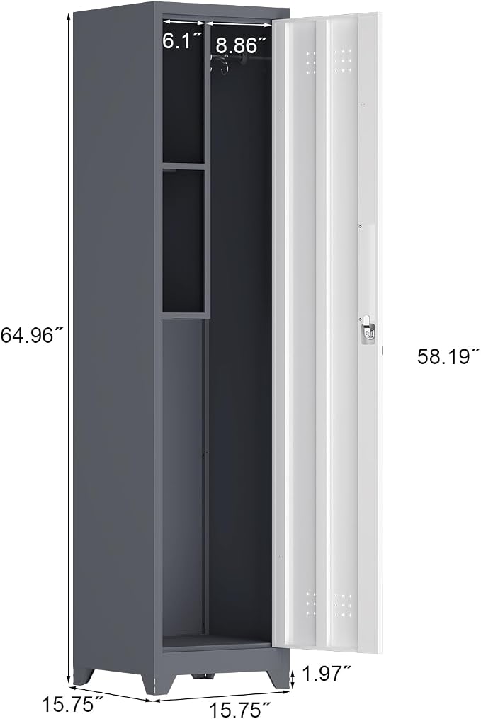 Metal Storage Cabinet with Lock, Locking Metal Cabinet Heavy Duty - Image 3