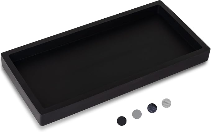 Bathroom Trays for Counter, Slicone Vanity Trays for Bathroom, Rectangle Sponge by Heagoale