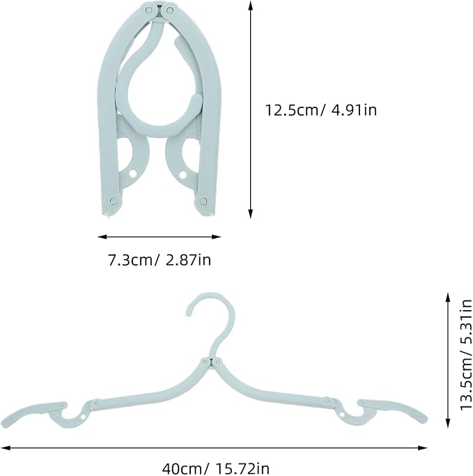 GLEAVI 9pcs Travel Folding Hangers Non-Slip Foldable Clothes Hanger Set - Image 7