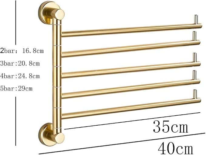 ZHOUXIAO Modern Swing Out Towel Bar Gold Finish/Towel Racks - Image 2