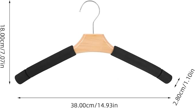 Angoily 5pcs Wooden Padded Hangers - Image 2