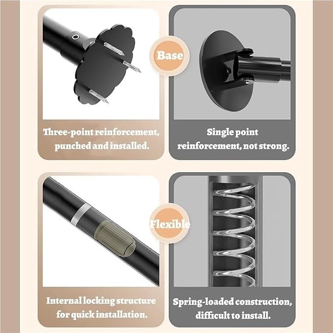 Angled Wall Closet Rod Bracket Adjustable Corner Garment Rod, Stainless Support - Image 4